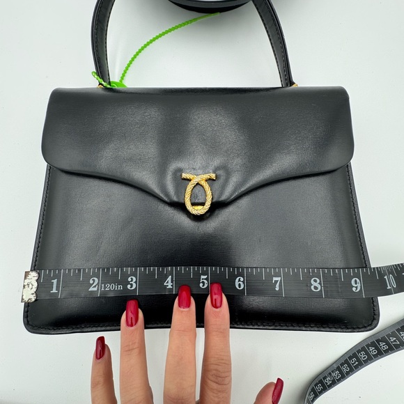 Launer London Traviata Top Handle Leather Bag Black - Picture 16 of 17